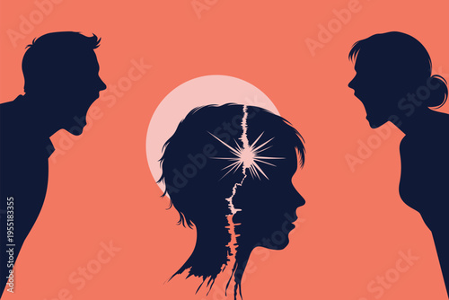 Child's Trauma in Divorce: Dysfunctional Parents Shouting, Fear, Discord & Pain