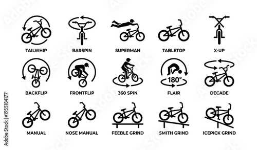 Bmx tricks illustrated: tailwhip, barspin, superman, and more techniques