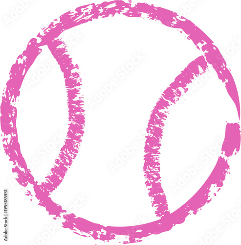 Tennis Ball Grunge Outline Sketch