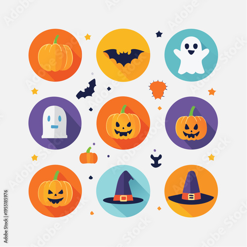 Halloween Icon Set minimalistisch