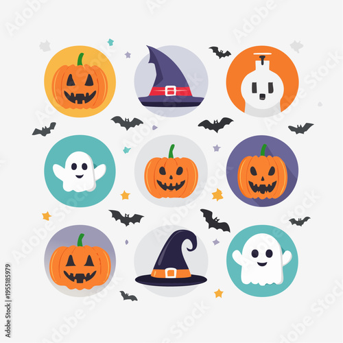 Halloween Icon Set minimalistisch