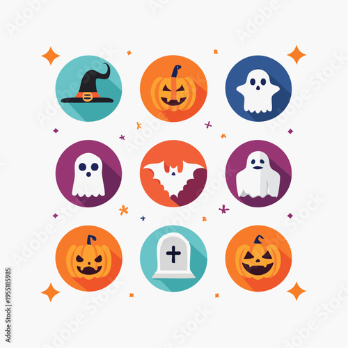 Halloween Icon Set minimalistisch