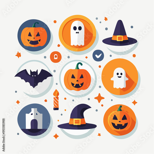 Halloween Icon Set minimalistisch