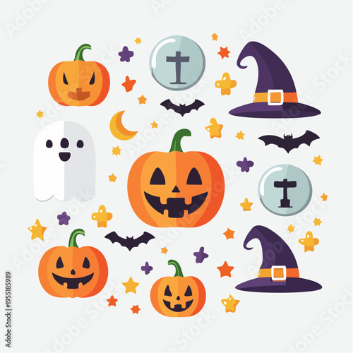 Halloween Icon Set minimalistisch