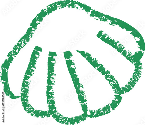 Seashell Hand Drawn Crayon Sketch