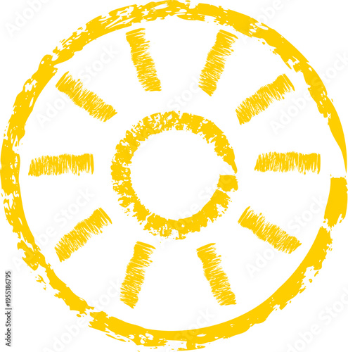 Sun Symbol Brush Stroke Emblem