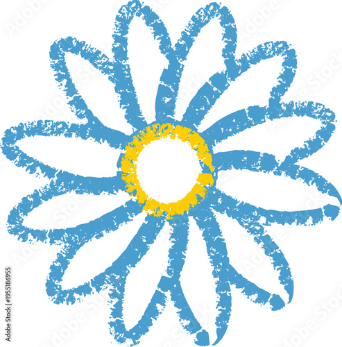 Daisy Bloom Crayon Sketch