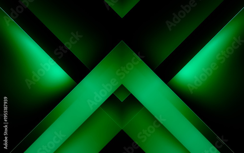 Wallpaper Mural Modern background illustration with large green glowing diagonal shapes and overlapping layers on a dark background for technology design Torontodigital.ca