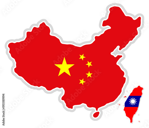 map of China and Taiwan sim...