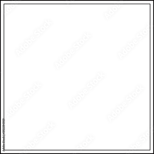 正方形のフレーム。太い線が外側で細い線が内側にある二重線のフレーム。テキストスペースが広くて使いやすい。汎用性あり。