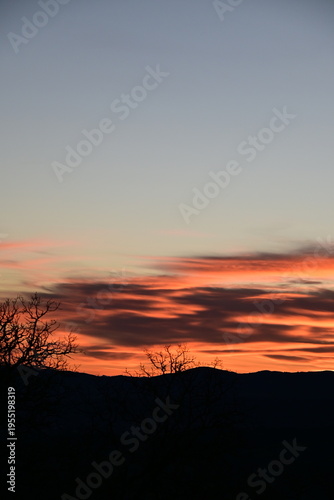 sunset over the mountains