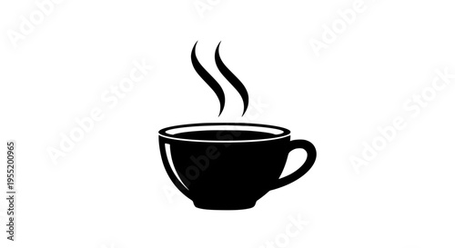 Concept of a steaming hot beverage in a classic cup, symbolizing warmth, comfort, and a refreshing break, perfect for various design applications