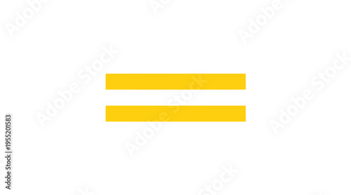 A simple graphic featuring two parallel, horizontal yellow lines on a white background. The lines are centered and appear to be of equal length and thickness.