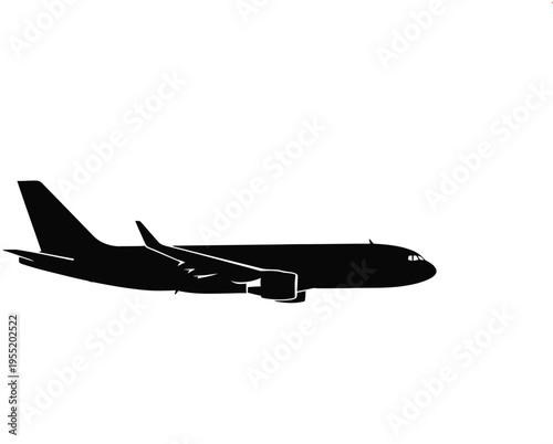 Black airplane silhouette vector
