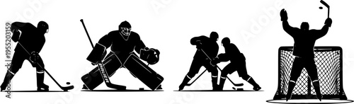 hockey p1 silhouettes vector