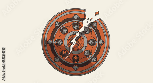 Brown wooden clock with white hands.