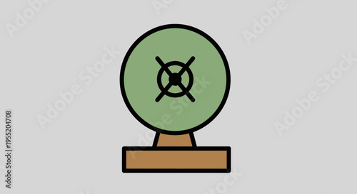 Green crystal ball on stand.