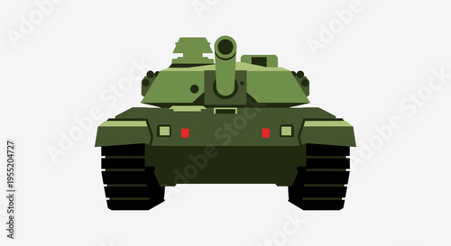 Green Military Tank Vehicle Armored.