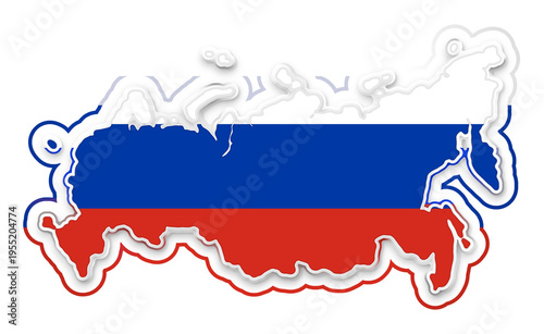 map of Russia, simplified s...