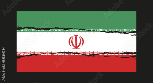 Iran Flag with Red White Green.