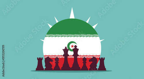 Iranian flag chess pieces strategy.