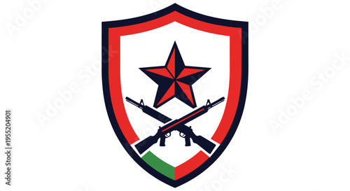 Free Download Military Emblem with Crossed Rifles Star. - GFXLoad