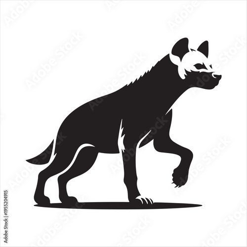 Hyena vector silhouette outline logo design concept illustration idea