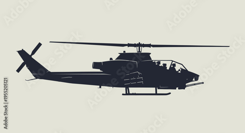 Silhouette of a Military Helicopter Aircraft.