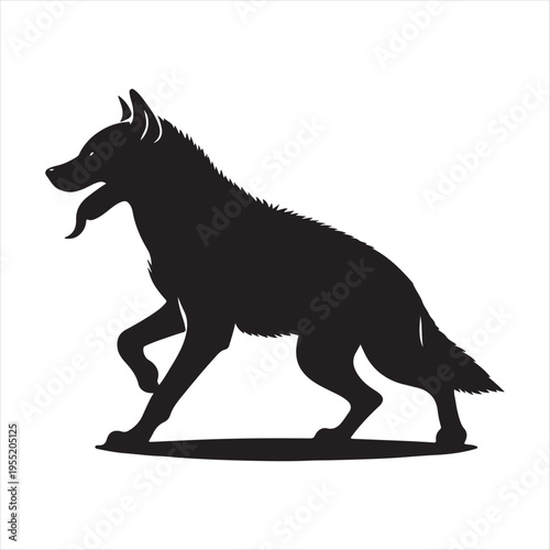 Hyena vector silhouette outline logo design concept illustration idea