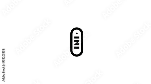 Minimalist logo design featuring the word "INI" within an oblong, rounded-corner shape, on white