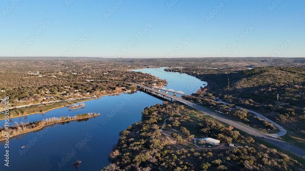 Fototapeta premium Highway 29 Bridge, Buchanan Dam Bridge / Old Colorado River Bridge