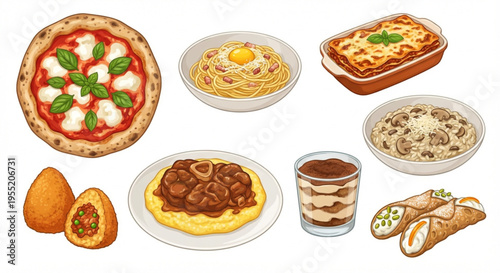 A Mouthwatering Array of Traditional Italian Cuisine Classic Dishes from Pasta and Pizza to Decadent Desserts and Savory Specialties