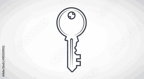 A large metal house door key.