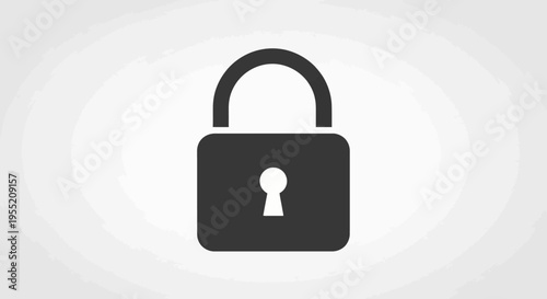 Black Padlock with Keyhole Icon.