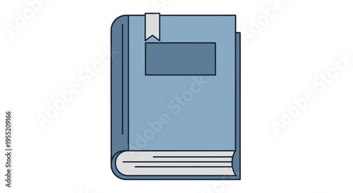 Blue Hardcover Notebook with White Pages.