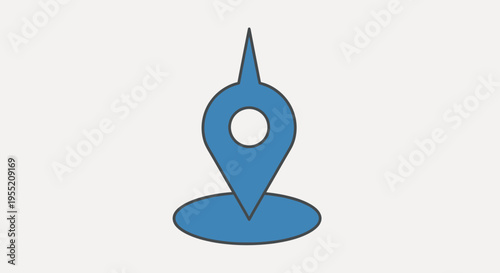 Blue Location Map Pin Icon Symbol.