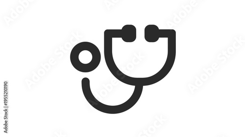 A medical stethoscope icon, rendered in a simple, flat design against a white background