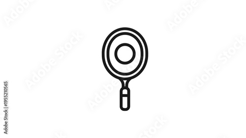 Simple, bold line drawing depicting a sporting equipment, set against a pristine, white background