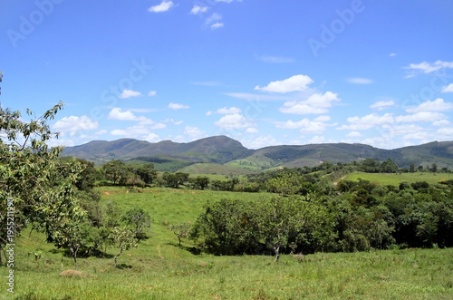View of the rural areas and mountains of the interior of Andrelândia in Minas Gerais.