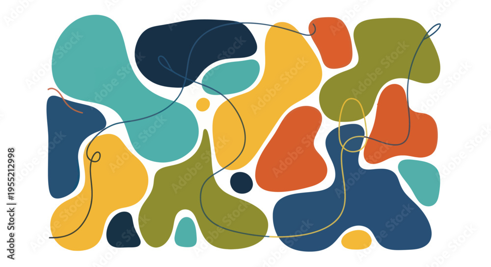 Fototapeta premium Colorful abstract shapes and lines.