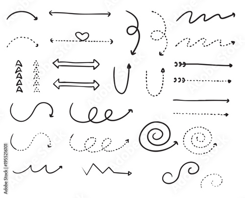 Black and white arrow icons set