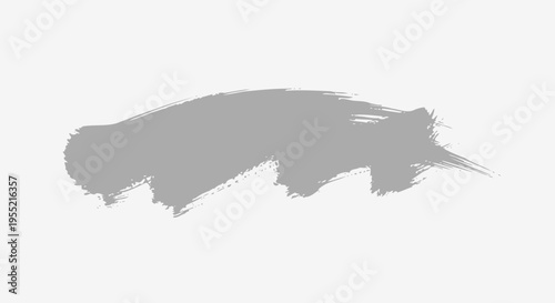 Grey Paint Brush Stroke on White Background