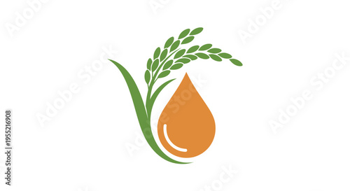 Organic oil droplet with green wheat.