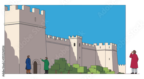 Medieval Castle Tower Architecture.