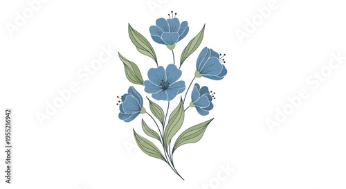 Blue flowers on a stem.