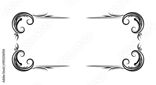Ornate Black Decorative Border Frame.