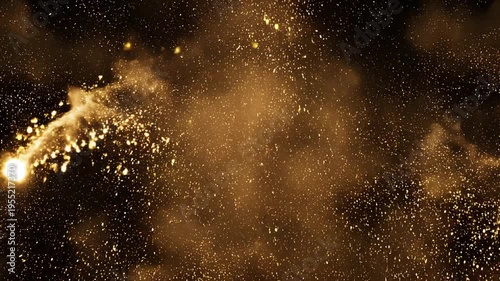 Cinematic Golden Particle Explosion Intro with Glowing Light Trails