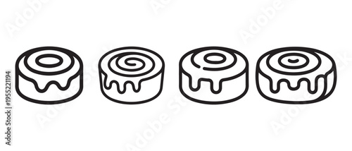 Set of sushi rolls with chopsticks flat design vector illustration.