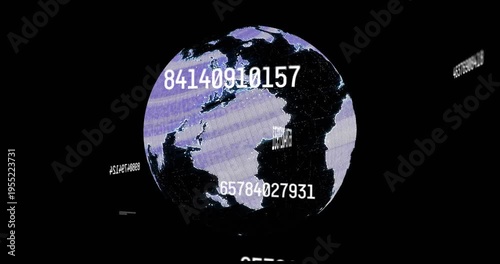 Vertical video: On play globe spinning left showing areas numbers shifting, panels staying for tech