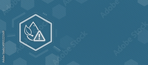 Water Pollution Alert and Environmental Ecology Hazard Warning Vector Graphic with Copy Space